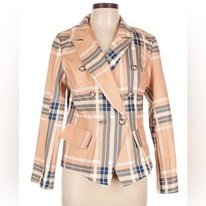 Plaid Lightweight Double-Breasted Women's Jacket